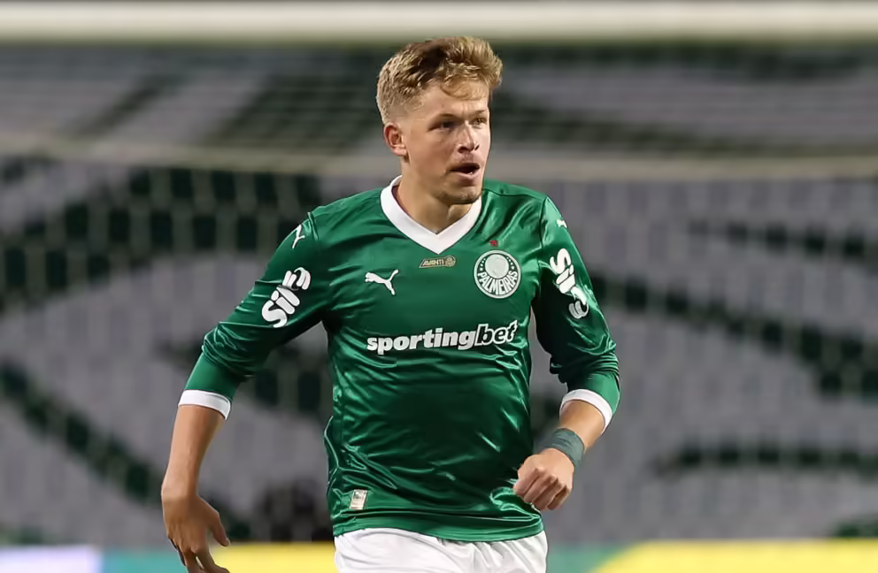 Bruno Fuchs durante jogo do Palmeiras - (foto: Cesar Greco/Palmeiras)