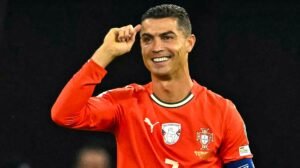 Cristiano Ronaldo comemora gol pela Seleção Portuguesa - Crédito: 