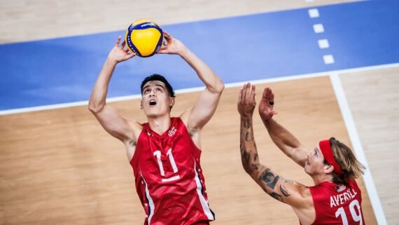 Jogadores de vôlei dos Estados Unidos no Mundial (foto: Divulgação/FIVB)