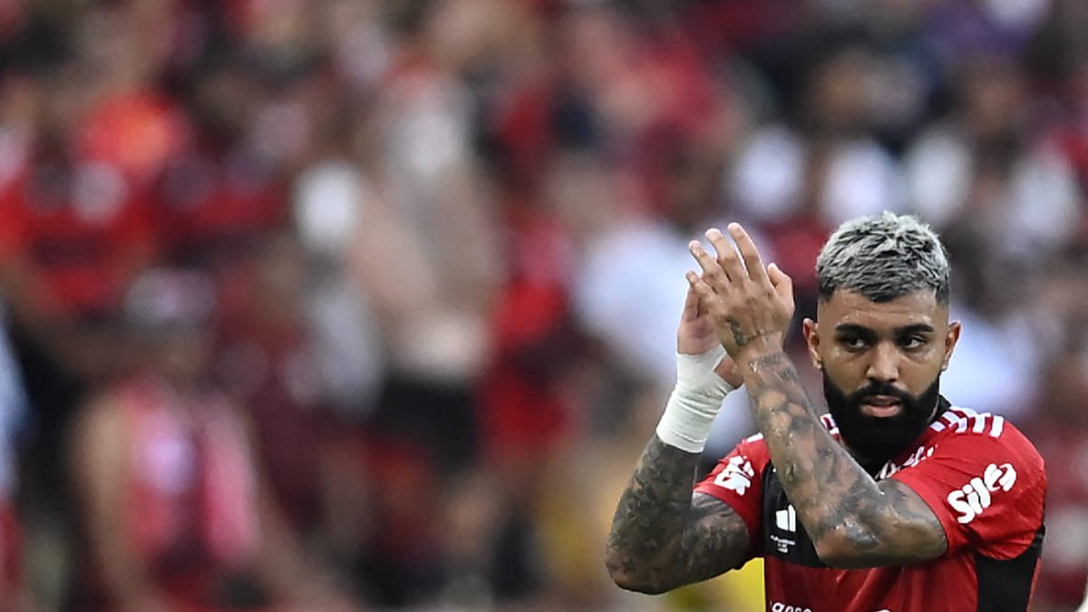 Gaibgol vestiu a camisa do Flamengo entre 2019 e 2024, quando assinou contrato com o Cruzeiro (foto: Mauro Pimentel/AFP)