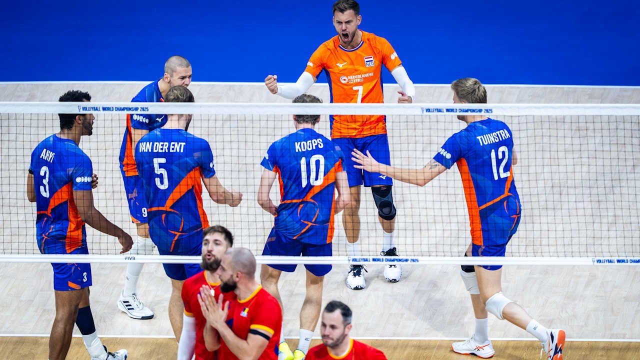 Jogadores da Seleção Holandesa no Mundial Masculino de Vôlei (foto: Divulgação/FIVB)
