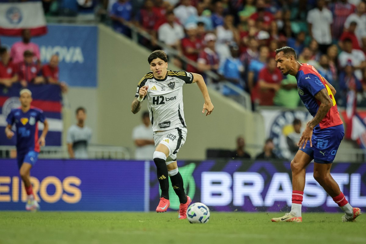 Isaac em campo pelo Atlético contra o Bahia, na Arena Fonte Nova, em Salvador (foto: Pedro Souza/Atlético)