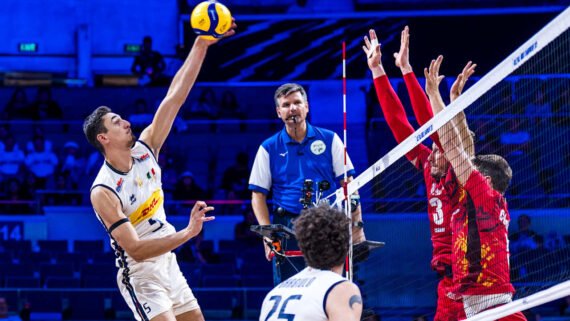 Itália e Bélgica já se enfrentaram na fase de grupos do Mundial Masculino de Vôlei (foto: Divulgação/FIVB)