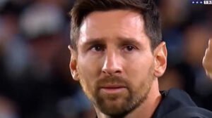 Messi se emocionou antes do jogo contra a Venezuela - Crédito: 