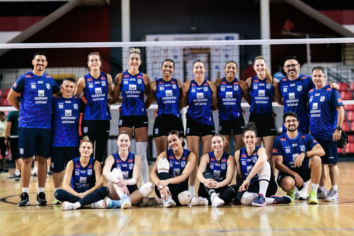 Time feminino de vôlei do Minas (foto: Hedgard Moraes/MTC)