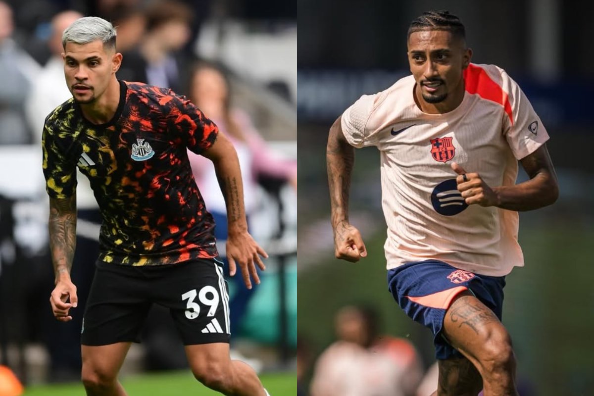 Brasileiros de Newcastle e Barcelona se preparam para o duelo pela Champions (foto: Divulgação/Instagram)