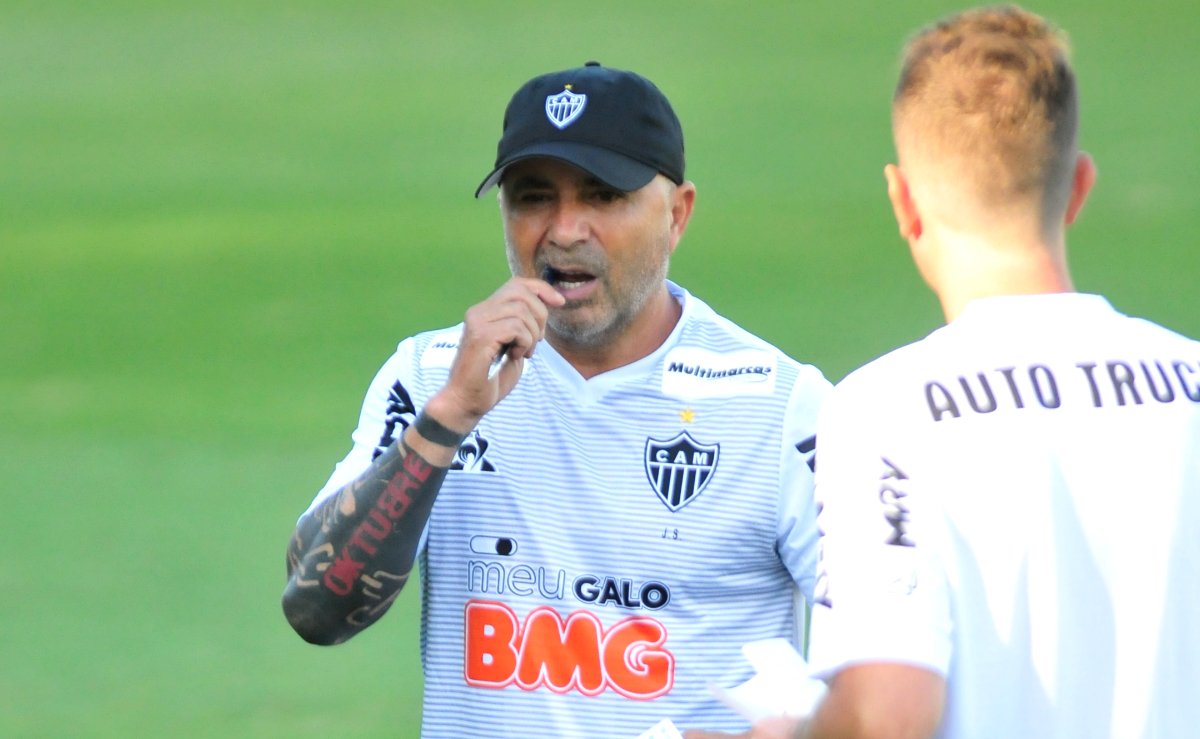 Sampaoli na Cidade do Galo durante a primeira passagem pelo Atlético (foto: Gladyston Rodrigues/EM/D.A Press)