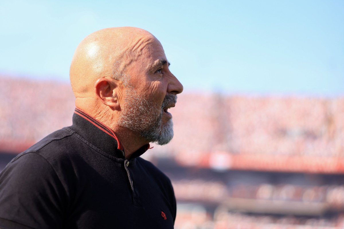 Jorge Sampaoli, técnico do Atlético (foto: Marcello Zambrana / AFP)