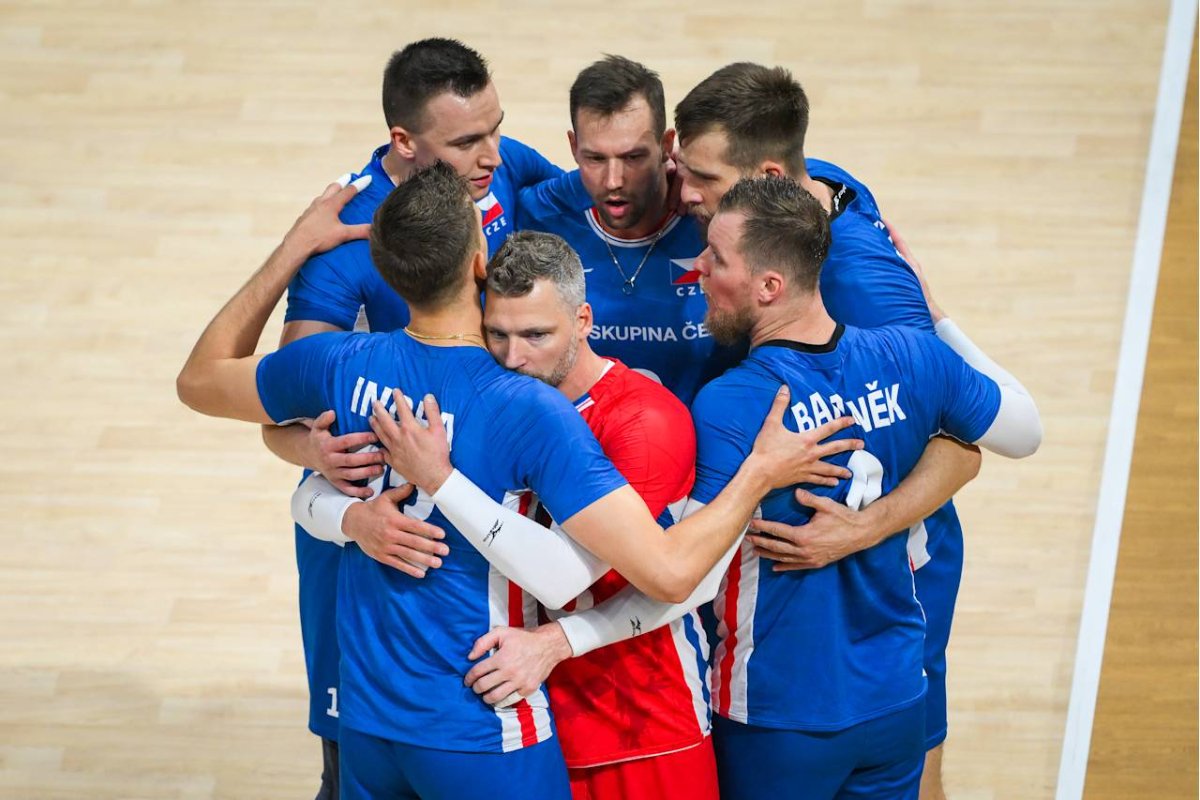 Tchéquia comemora ponto no Mundial Masculino de Vôlei (foto: Divulgação/FIVB)