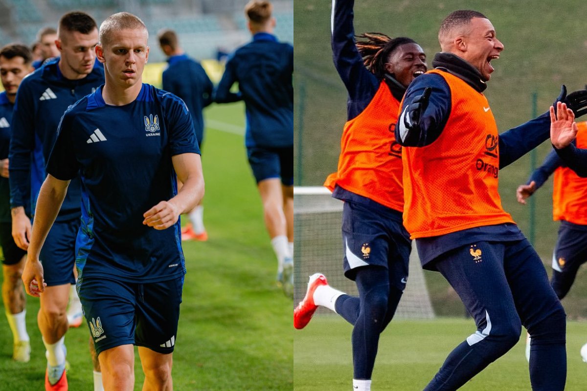 Equipes se preparam para o jogo pelas Eliminatórias Europeias (foto: Divulgação/Ucrânia e França)