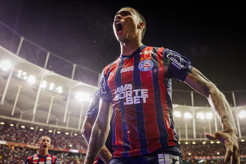 William José comemora gol da vitória do Bahia sobre o Flamengo (foto: Letícia Martins/EC Bahia)