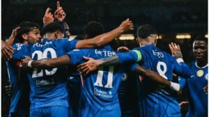 Atletas do Chelsea comemorando - Crédito: 