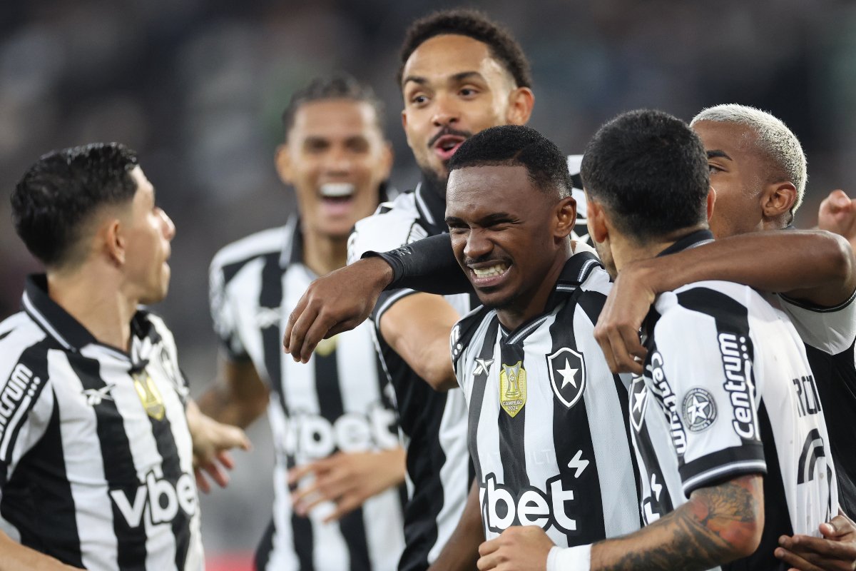 Jogadores do Flamengo comemoram gol contra o Bahia (foto: Vitor Silva/Botafogo)