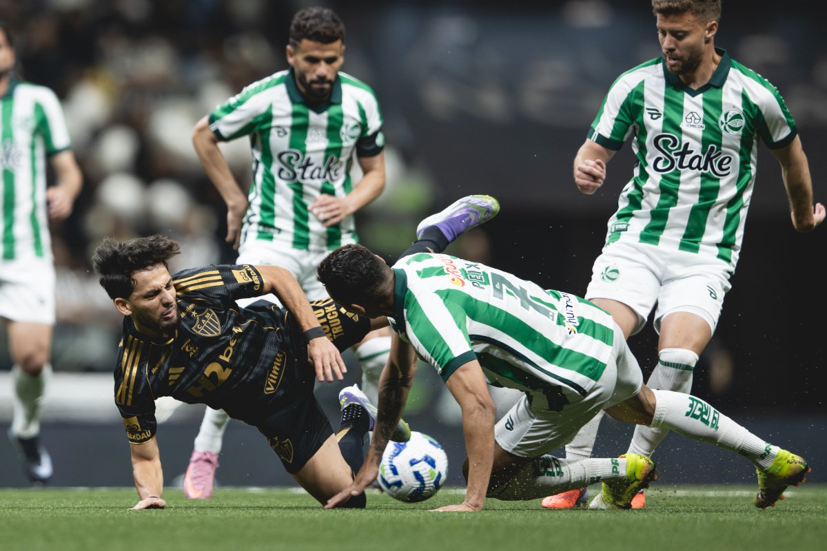 Lance do jogo entre Atlético e Juventude pelo Brasileiro (foto: Pedro Souza/Atlético)