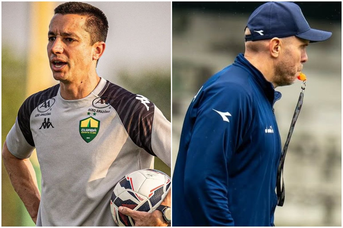 Treinadores de Cuiabé e Coritiba (foto: Divulgação/AssCom Dourado e JP Pacheco/Coritiba)