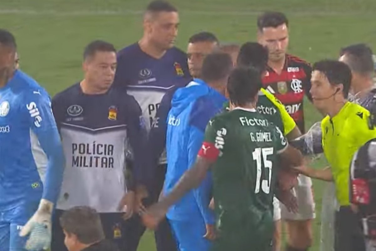 Palmeiras teve jogador expulso após o fim do jogo contra o Flamengo (foto: Reprodução)