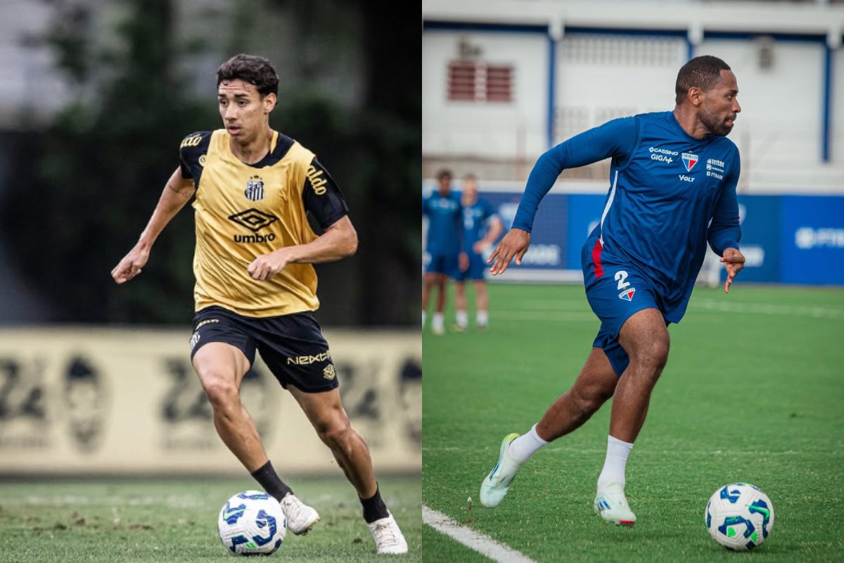 Equipes se preparam para o duelo no Brasileirão (foto: Divulgação/Santos e Fortaleza)