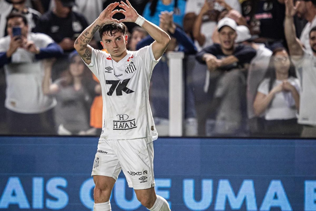 Barreal marcou golaço na vitória santista (foto: Divulgação/Santos)