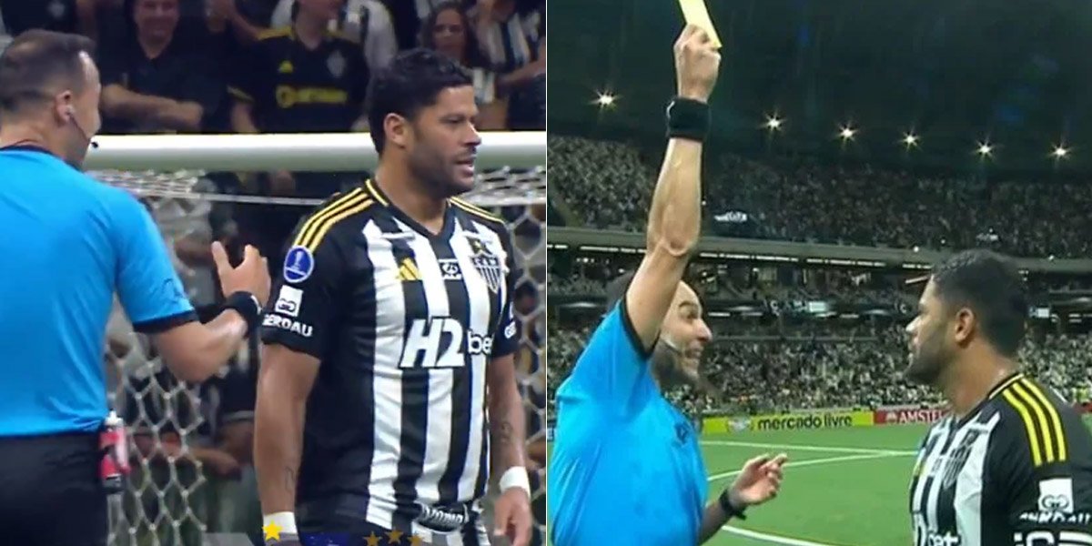 Hulk ignorou árbitro Esteban Ostojic depois de receber cartão amarelo em encontro anterior (foto: Reprodução)