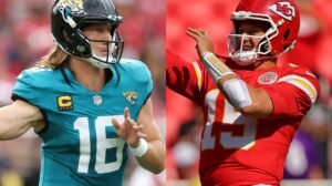 Trevor Lawrence e Patrick Mahomes, jogadores dos Jaguars e Chiefs, respectivamente  - Crédito: 