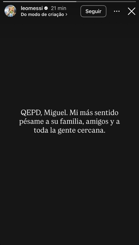 Publicação de Lionel Messi no Instagram - (foto: Reprodução/Instagram)