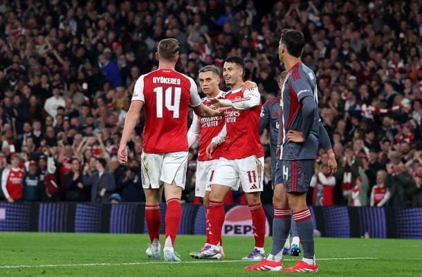 Martinelli marca em vitória do Arsenal pela Champions (foto: Foto: Michael Steele/Getty Images)