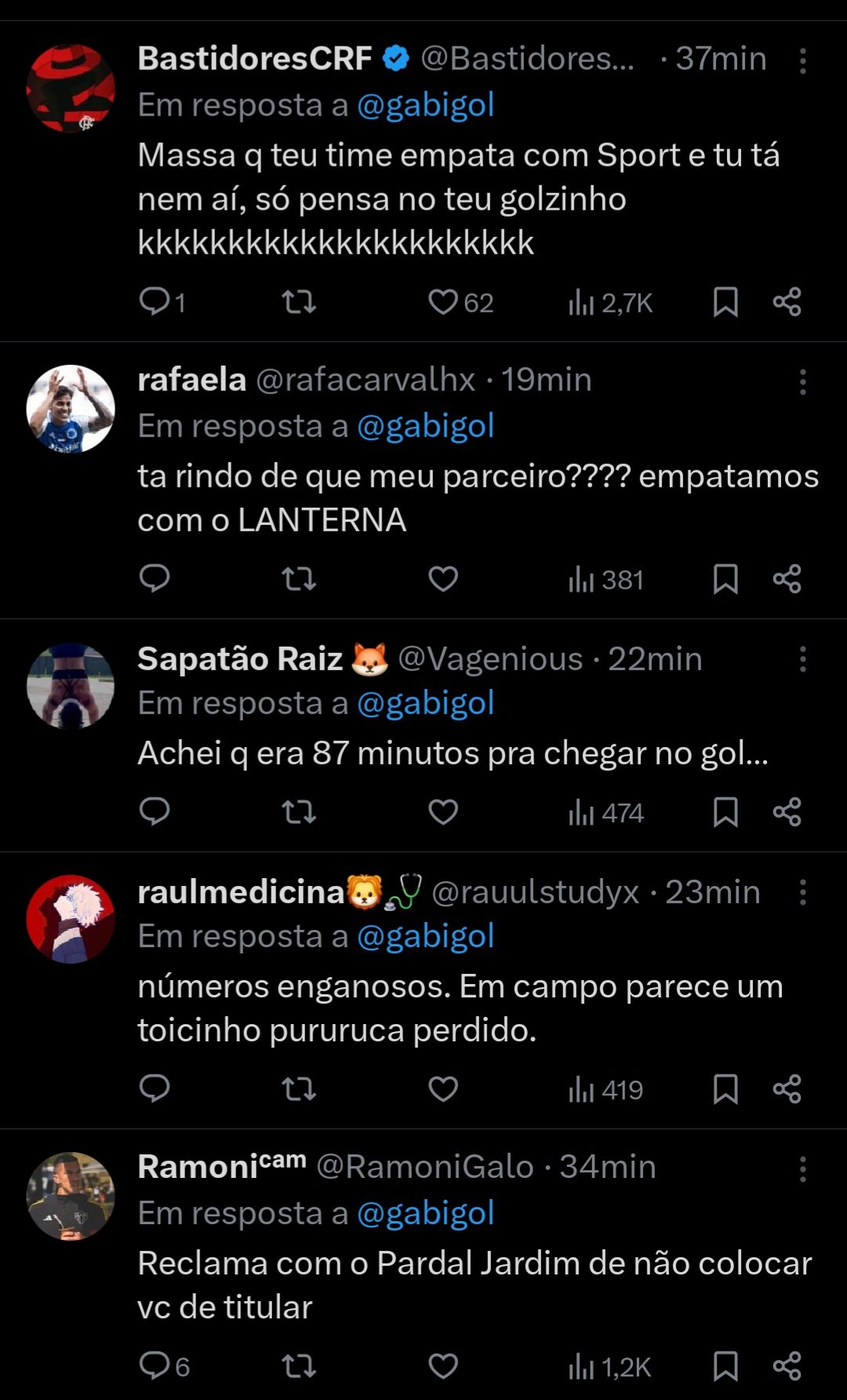 Torcedores do Cruzeiro reagem a postagem de Gabigol