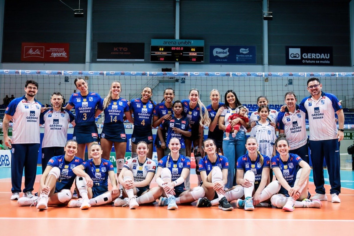 Time do Minas na Arena UniBH (foto: Hedgard Moraes/Minas Tênis Clube)