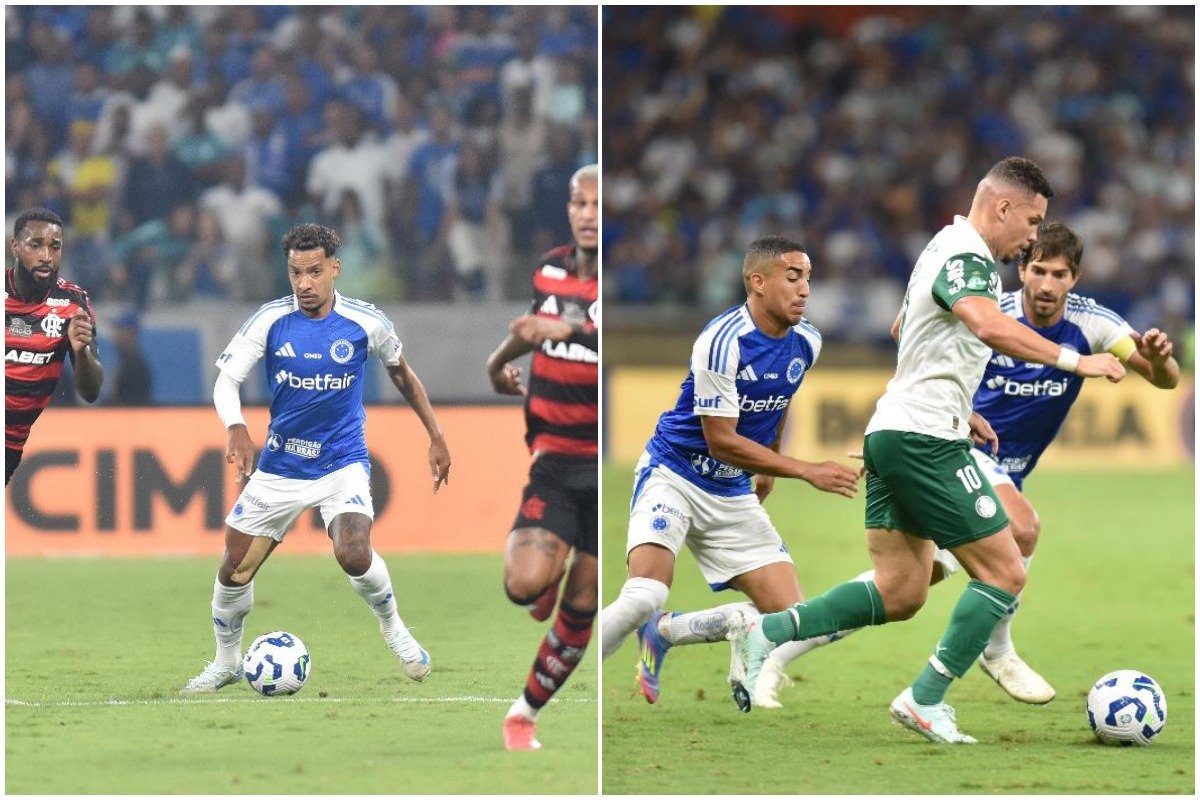 Cruzeiro venceu Flamengo e Palmeiras por 2 a 1 no turno do Brasileirão (foto: Ramon Lisboa/EM D.A Press)