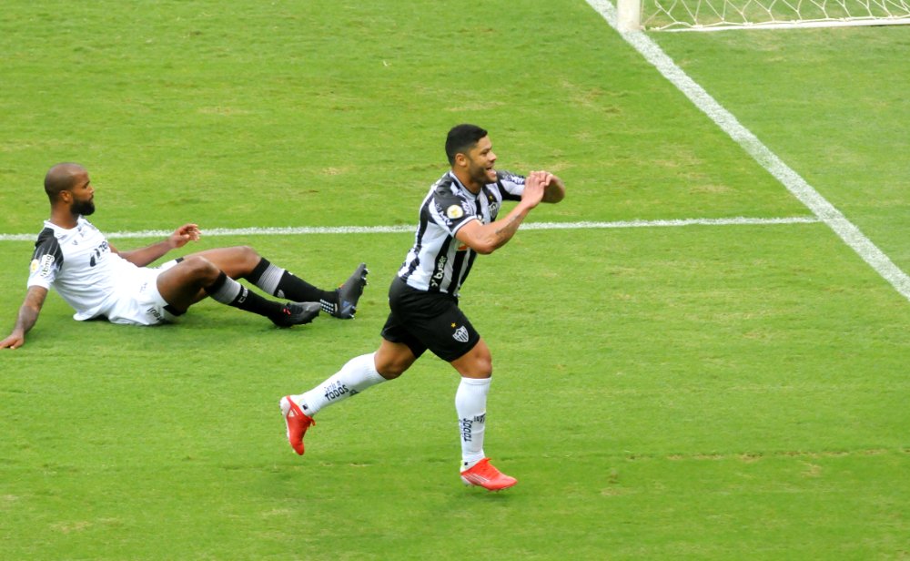 Hulk comemora gol pelo Atlético contra o Ceará, no Mineirão, pelo Campeonato Brasileiro de 2021 (foto: Juarez Rodrigues/EM/D.A Press)