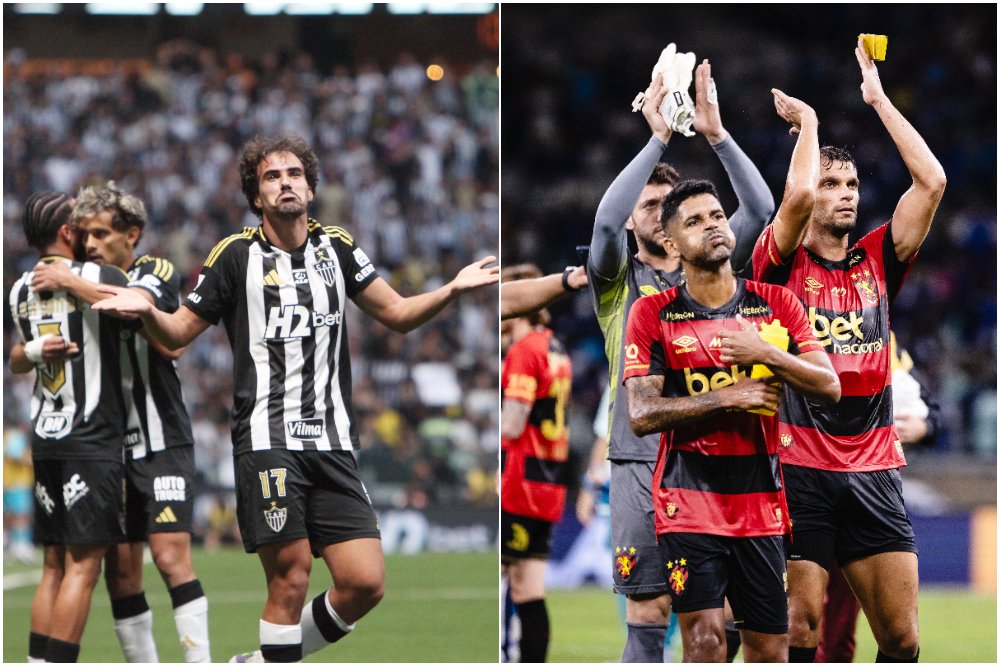 Atlético e Sport medirão forças em jogo adiado pela 14ª rodada do Campeonato Brasileiro (foto: Montagem com imagens de Edésio Ferreira/EM/D.A. Press e Paulo Paiva/Sport)