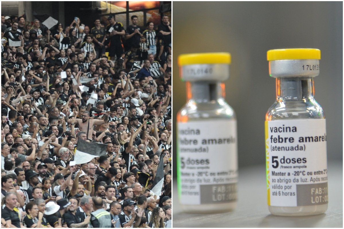 Torcedores do Atlético que viajarão ao Paraguai precisarão apresentar certificado de vacinação contra a febre amarela (foto: Montagem com imagens de Alexandre Guzanshe/EM/D.A. Press e Rovena Rosa/Agência Brasil)