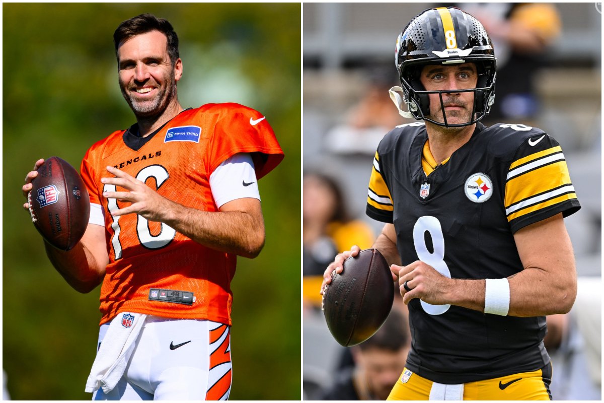 Atletas do Cincinnati Bengals e Pittsburgh Steelers atuando pelos seus respectivos times (foto: Divulgação/Cincinnati Bengals e Divulgação/ Pittsburgh Steelers)