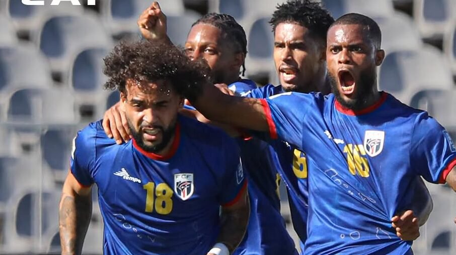 Jogadores de Cabo Verde comemoram gol (foto: Divulgação)