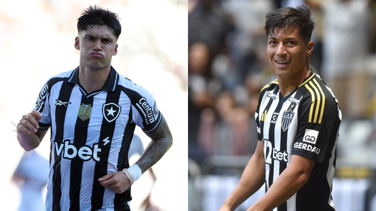 Joaquin Correa e Alan Franco comemoram gols 'relâmpago' por Botafogo e Atlético (foto: Vitor Silva/Botafogo e Ramon Lisboa/EM/D.A. Press)