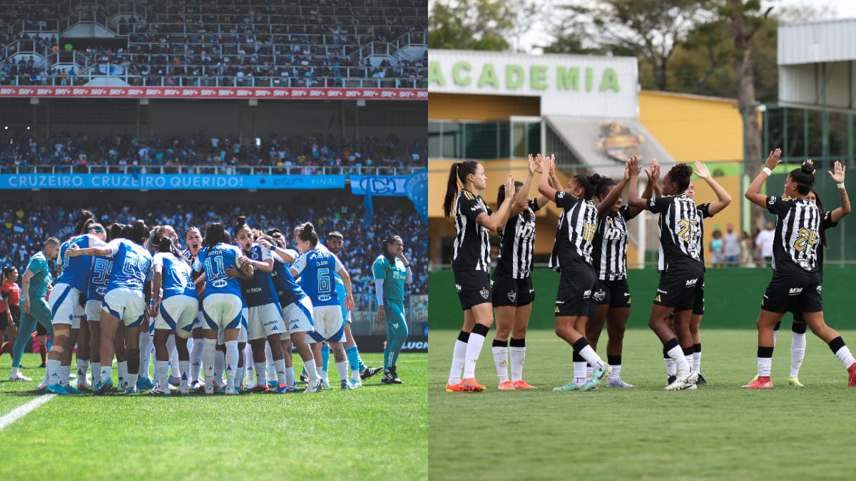Elencos de Cruzeiro x Atlético (foto: Gustavo Martins/Cruzeiro; Daniela Veiga/Atlético)
