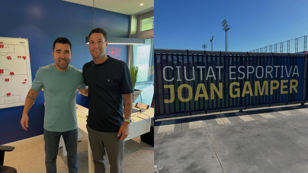 Deco recebeu Thiago Neves no Barcelona (foto: Reprodução)