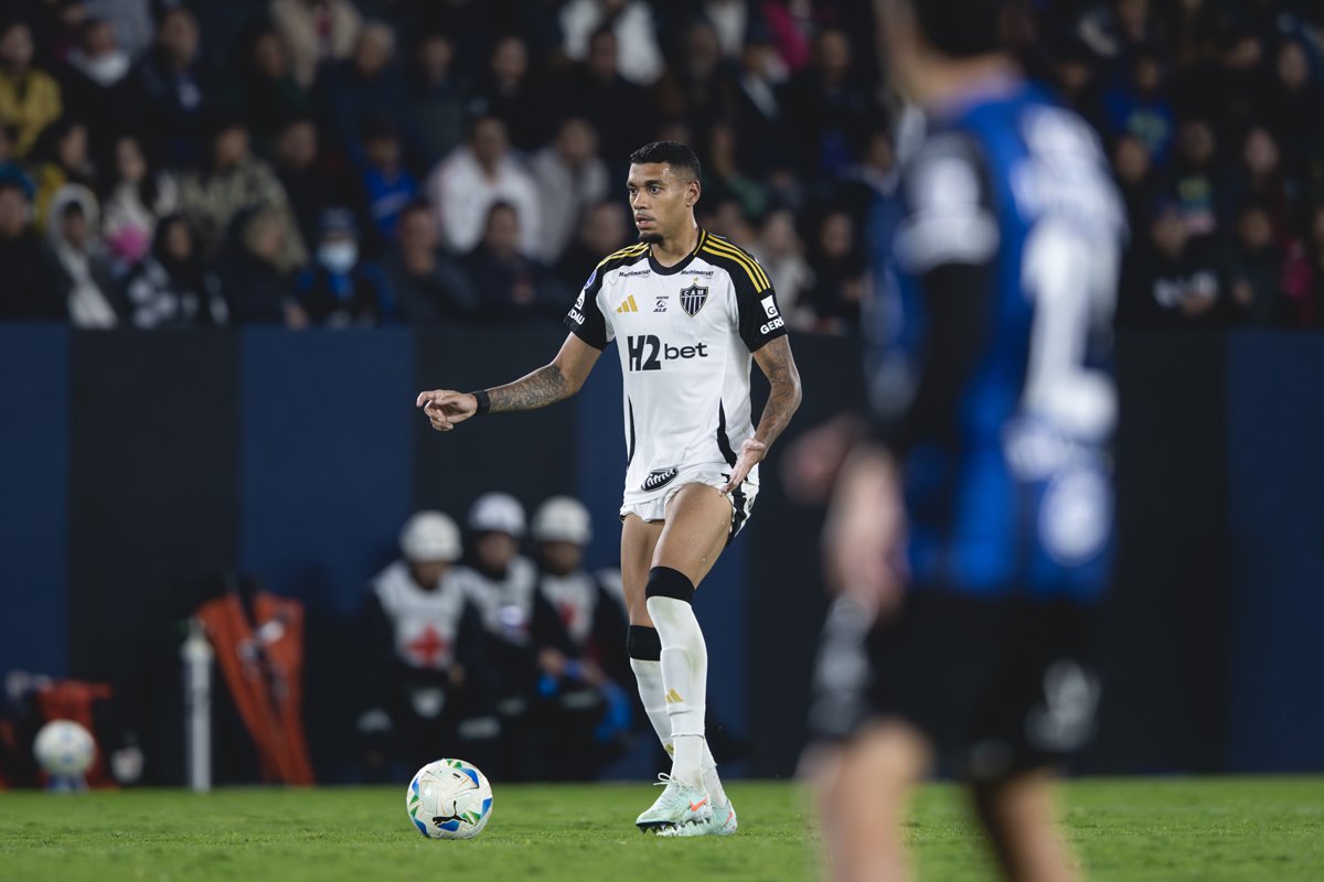 Ruan Tressoldi, zagueiro do Atlético, no empate com o Independiente del Valle, pela Sul-Americana (foto: Pedro Souza / Atlético)
