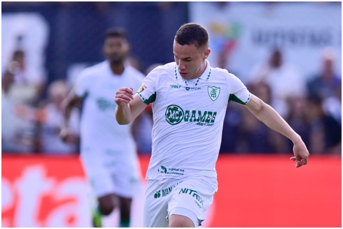 Volante do América, Felipe Amaral, atuando pelo Coelho (foto: Mourão Panda/ América)