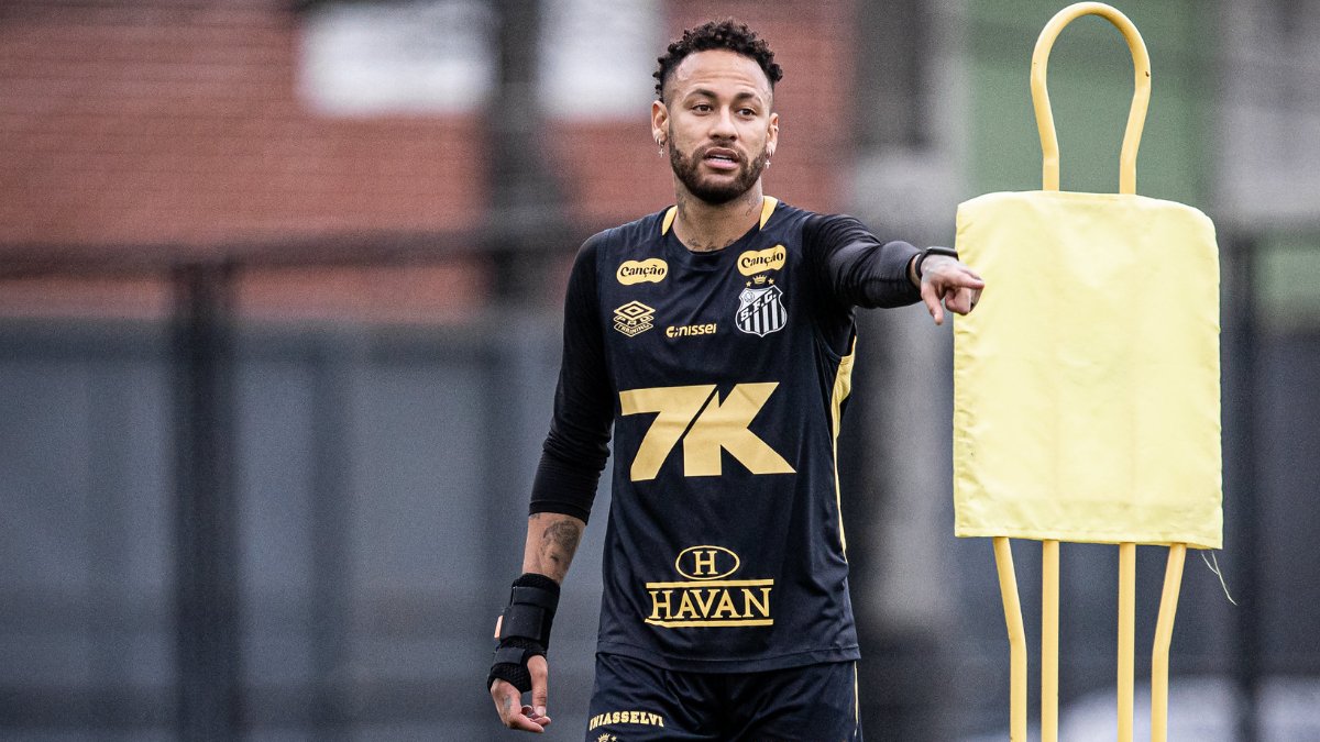 Neymar durante treino do Santos (foto: Divulgação/Santos)