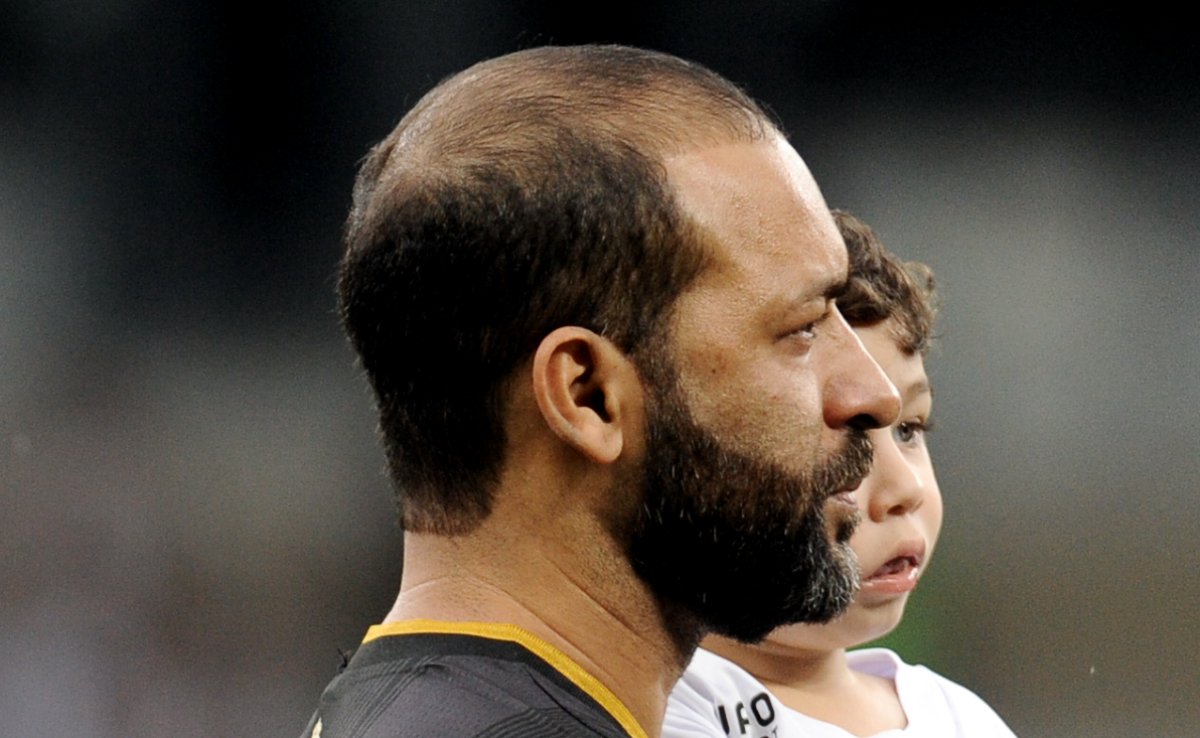 Pierre, ex-volante do Atlético, durante o Desafio de Gigantes no Mineirão (foto: Alexandre Guzanshe/EM/D.A. Press)