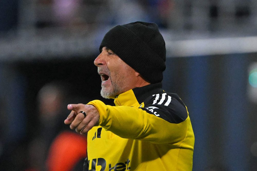 Sampaoli, técnico do Atlético, durante jogo pela Sul-Americana contra o Del Valle no Equador (foto: Rodrigo BUENDIA / AFP)