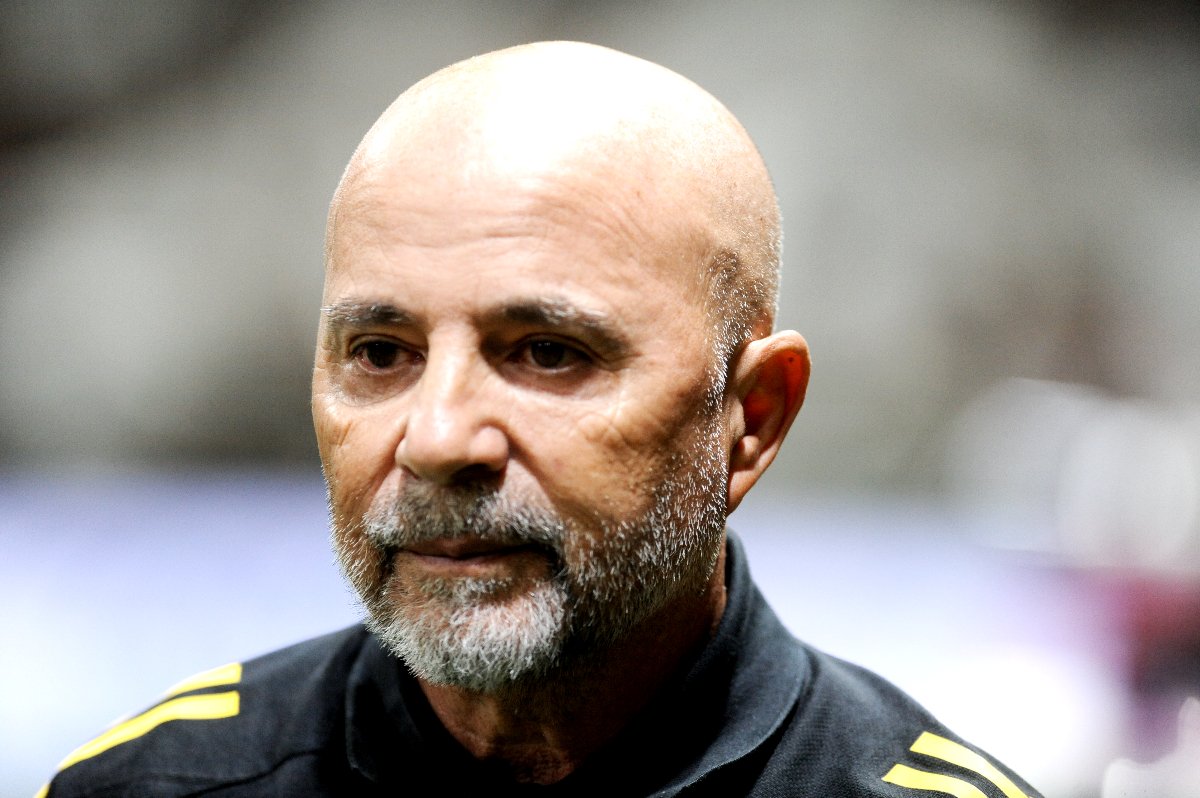 Jorge Sampaoli, técnico do Atlético, em ação na Arena MRV (foto: Alexandre Guzanshe/EM/D.A. Press)