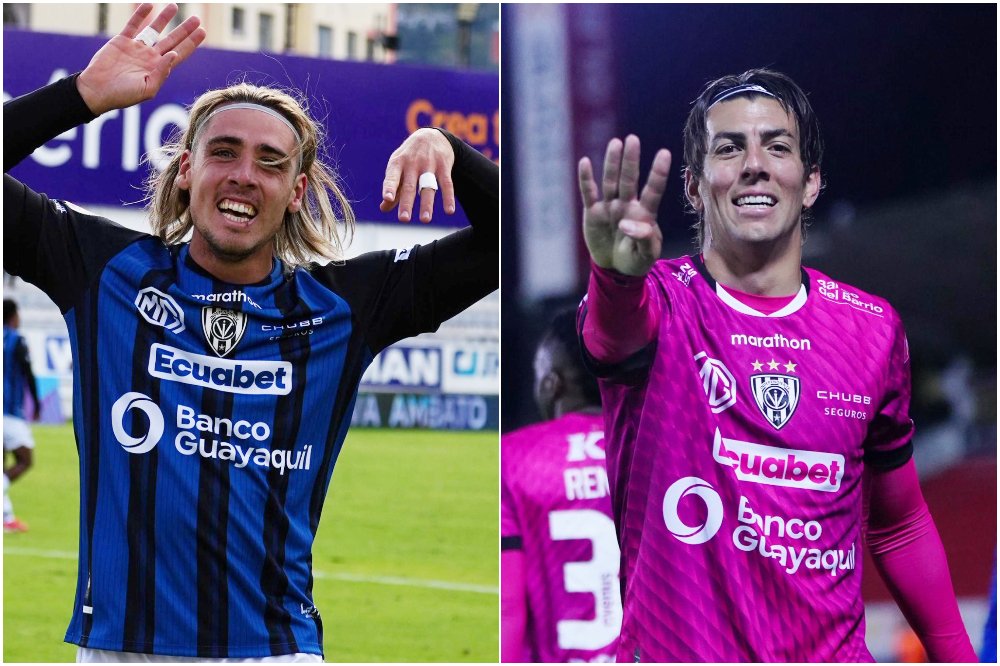Claudio Spinelli e Michael Hoyos, dupla artilheira do Independiente del Valle em 2025 (foto: Montagem com imagens de Independiente del Valle)