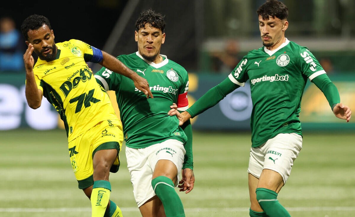 No primeiro turno, na 14ª rodada, Palmeiras e Mirassol empataram por 1 a 1 (foto: Cesar Greco/Palmeiras/by Canon)