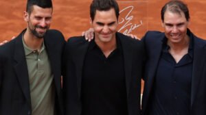 Djokovic, Federer e Nadal, respectivamente - Crédito: 