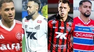 Jogadores de Inter, Santos, Vitória e Fortaleza - Crédito: 
