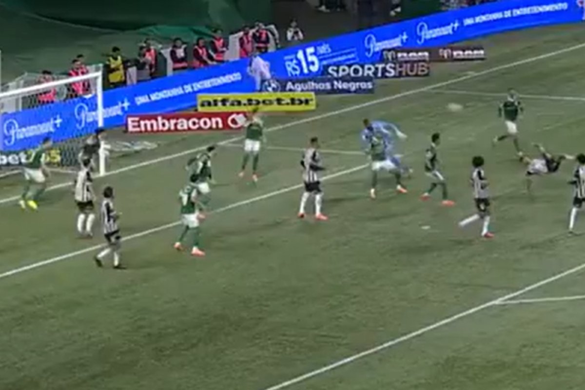 Lance do jogo entre Palmeiras e Santos pelo Campeonato Brasileiro (foto: Reprodução)