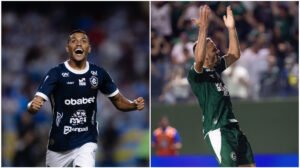 Jogadores de Remo e Goiás durante partida de futebol  - Crédito: 