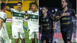 Jogadores do Coritiba e Athletic durante comemoração - Crédito: 